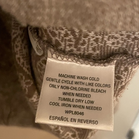 Tasso Elba Tan/Khaki Paisley V-Neck Sweater - Picture 4 of 6